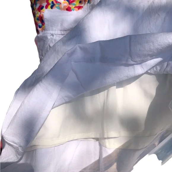 Kirundo Colorful Embroidered White Summer Dress size Small - Picture 5 of 14